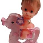 MPS MY PARTY SUPPLIERS® 1pc Birthday Cake Candles for Kids, Cartoon Characters Shaped Candles for Gifting and Home use (Baby Sitting on Rocking Horse)