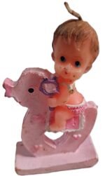 MPS MY PARTY SUPPLIERS® 1pc Birthday Cake Candles for Kids, Cartoon Characters Shaped Candles for Gifting and Home use (Baby Sitting on Rocking Horse)