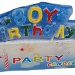 MPS MY PARTY SUPPLIERS® Happy Birthday Candles for Cake Glitter Birthday Candles for Gifting (blue2)