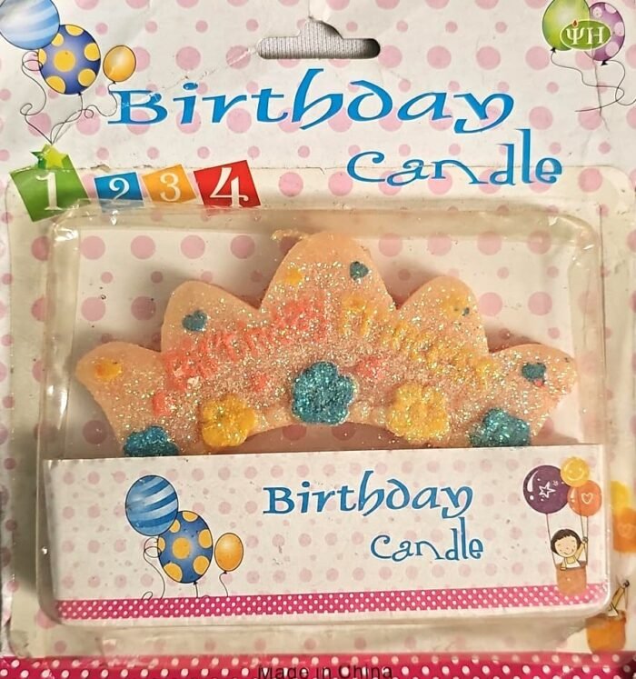 MPS MY PARTY SUPPLIERS® Happy Birthday Candles for Cake Glitter Birthday Candles for Gifting (Crown Shape) - Image 1