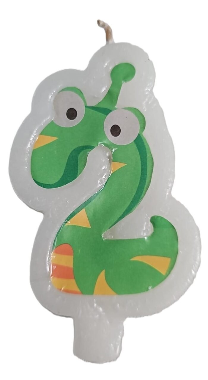MPS MY PARTY SUPPLIERS® 1pc Birthday Number Candle Cartoon Themed Birthday Cake Decorations for Boys Girls Kids Party Supplies Number Candles for Cake Decoration (green2) - Image 1