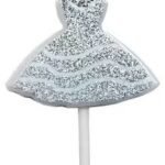 MPS MY PARTY SUPPLIERS® 1pc Birthday Cake Candles for Kids, Cartoon Characters Shaped Candles for Gifting and Home use (Silver Glitter Dress)