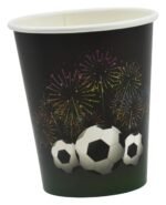 JAGMAG® Football Party Supplies Decorations, Kids Birthday Paper Plates and Glass Birthday Cap Set Disposable Party Dessert Dinnerwares, Soccer Theme, Set of 3 Plate, Glass & Cap - Image 4