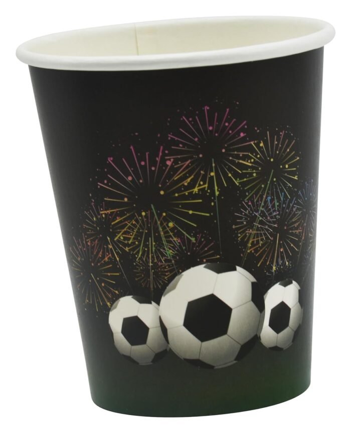 JAGMAG® Football Party Supplies Decorations, Kids Birthday Paper Plates and Glass Birthday Cap Set Disposable Party Dessert Dinnerwares, Soccer Theme, Set of 3 Plate, Glass & Cap - Image 4