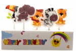 MPS MY PARTY SUPPLIERSĀ® Set of 5 Birthday cake candles for kids, Animal Set of 5 Candles, Jungle theme Candles Cake topper for cake decoration, Cute Birthday Candles for Kids (animals)