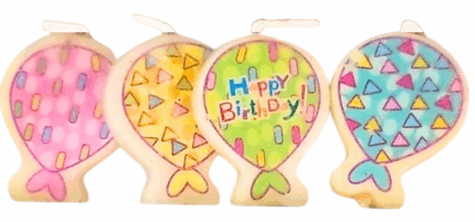 MPS MY PARTY SUPPLIERS® Set of 4 Birthday Candles for Cake Cartoon Candles Set for Gifting & Home use (Balloon Shaped)