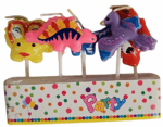 MPS MY PARTY SUPPLIERS® Set of 5 Fancy Birthday Cake Candles for Kids, Candles for Cake Decoration (Dinosaur)