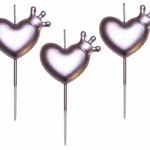 MPS MY PARTY SUPPLIERS® Set of 3 Birthday Cake Candles for Kids, Cake Topper Candles for Kids Birthday Celebration (Heart with Crown)