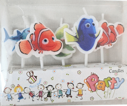 MPS MY PARTY SUPPLIERS® Set of 5 Nemo fish birthday cake candles for fish/shark theme party, Cake topper for cake decoration Nemo theme topper Candle (nemo fish)