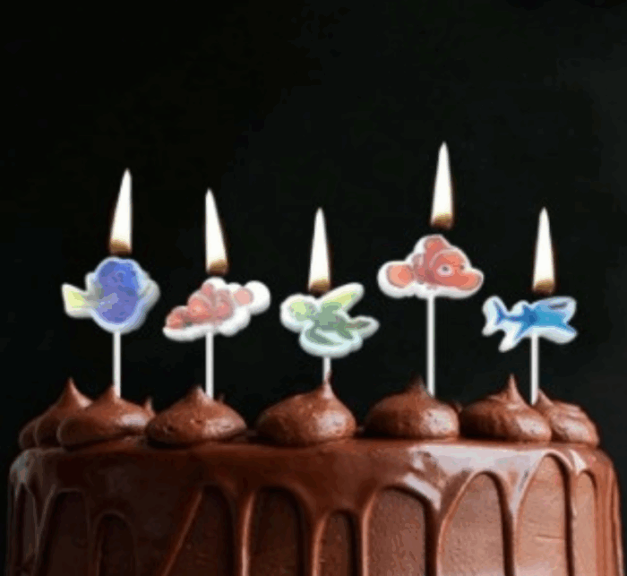 MPS MY PARTY SUPPLIERS® Set of 5 Nemo fish birthday cake candles for fish/shark theme party, Cake topper for cake decoration Nemo theme topper Candle (nemo fish) - Image 3