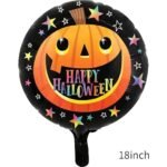 Set of 5 Pumpkin ghost with black stars halloween balloons Halloween theme foil balloons decorations Kids halloween party supplies Balloon decoration - Image 2