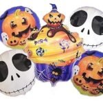 MPS MY PARTY SUPPLIERS® Set of 5 Cupcake shaped halloween theme foil balloons decorations Kids halloween party supplies Balloon decoration for hallo ween event