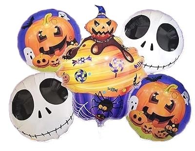 MPS MY PARTY SUPPLIERSĀ® Set of 5 Cupcake shaped halloween theme foil balloons decorations Kids halloween party supplies Balloon decoration for hallo ween event