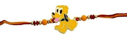 MPS MY PARTY SUPPLIERS Kids Rakhi Bracelet, Cartoon Character Design, Orange and Red Thread