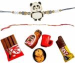 MPS MY PARTY SUPPLIERSĀ® 1pc Cartoon Character Rakhi for Brother with random design food magnet gift & one Red-Yellow Thread Rakhi for Toddlers Little Baby Brothers Raksha Bandhan