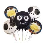 Set of 5 Black spider halloween balloons Halloween theme foil balloons decorations Kids halloween party supplies Balloon decoration for hallo ween event