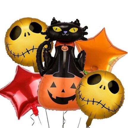 MPS MY PARTY SUPPLIERSĀ® Set of 5 Halloween balloons Halloween theme foil balloons decorations Kids halloween party supplies Balloon decoration for hallo ween event