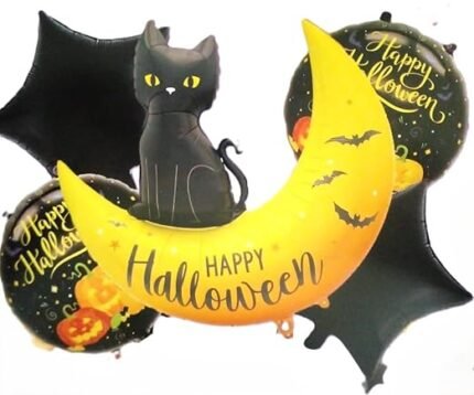 MPS MY PARTY SUPPLIERSĀ® Set of 5 Halloween balloons Halloween theme foil balloons decorations Kids halloween party supplies Balloon decoration for hallo ween event