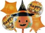 MPS MY PARTY SUPPLIERS® Set of 5 Pumkin with hat halloween balloons Halloween theme foil balloons decorations Kids halloween party supplies Balloon decoration for halloween event