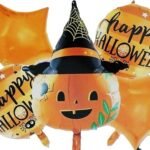 MPS MY PARTY SUPPLIERS® Set of 5 Pumkin with hat halloween balloons Halloween theme foil balloons decorations Kids halloween party supplies Balloon decoration for halloween event