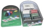 MY PARTY SUPPLIERSĀ® Professional Poker Chips Casino Set with 120 Poker Chips, 2 Playing Card Decks, 1 Gaming Mat in Tin Box - Image 6