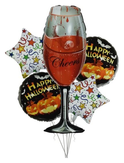 MPS MY PARTY SUPPLIERSĀ® Set of 5 Horror cheers glass halloween balloons Halloween theme foil balloons decorations Kids halloween party supplies Balloon decoration for hallo ween event