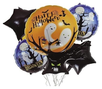 Set of 5 Halloween balloons Halloween theme foil balloons decorations Kids halloween party supplies Balloon decoration