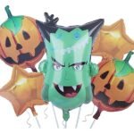 Set of 5 Ghost and Pumpkin Halloween balloons Halloween theme foil balloons decorations Kids halloween party supplies Balloon decoration for hallo ween event