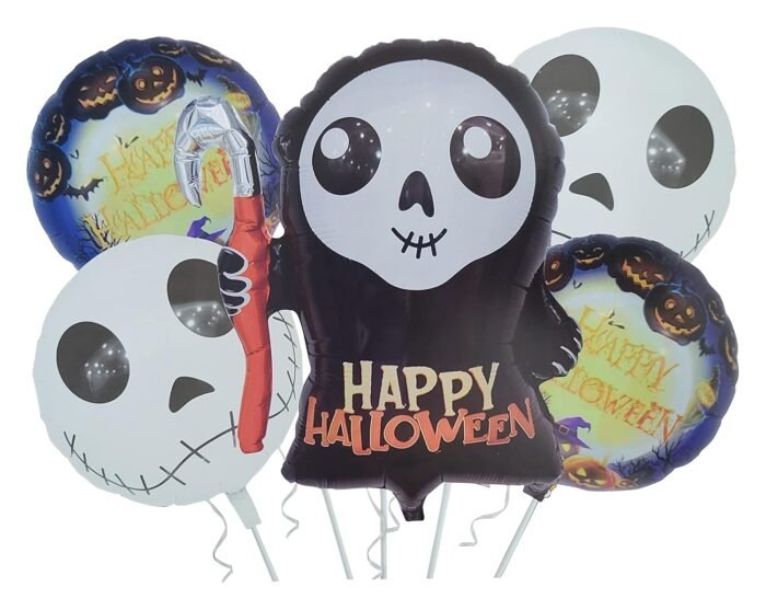 MPS MY PARTY SUPPLIERS® Set of 5 Halloween balloons Halloween theme foil balloons decorations Kids halloween party supplies Balloon decoration for hallo ween event - Image 1