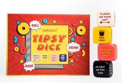 MPS MY PARTY SUPPLIERSĀ® 1pc Tipsy Dice ā Roll, Drink, Dare Game, Roll The Dice Games with Family Friends, 2+ Players, Families Fun Card Games