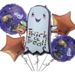 MPS MY PARTY SUPPLIERS® Set of 5 Trick or treat ghost halloween balloons Halloween theme foil balloons decorations Kids halloween party supplies Balloon decoration for hallo ween event