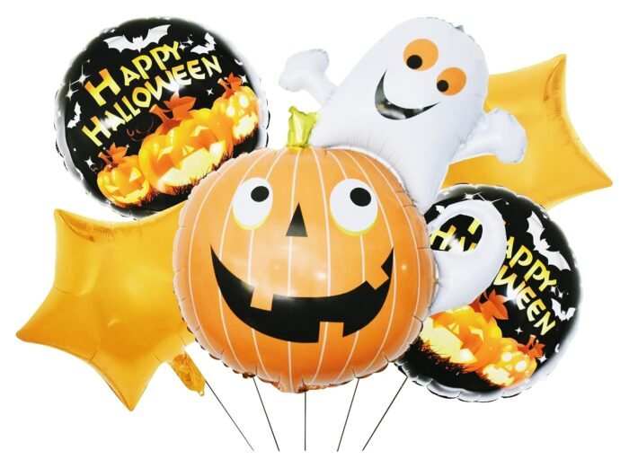 Set of 5 Halloween balloons Halloween theme foil balloons decorations Kids halloween party supplies Balloon decoration for hallo ween event - Image 1