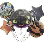 Set of 5 Halloween spider balloons Halloween theme foil balloons decorations Kids halloween party supplies Balloon decoration