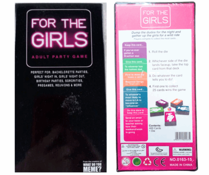 MPS My Party Suppliers 1pc for The Girls Card Game -The Ultimate Girls Night Party Game for Bachelorettes and Parties (Black), Card Games for Teen Girls, Friends, Party Game - Image 8