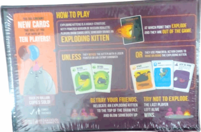MPS My Party Suppliers 1pack Exploding Kittens- Party Pack Card Game, Party Game, Card Games to Play with Family, Easy Card Games Kids, Exploding Kittens Game 2-10 Players, Families Fun Board Games - Image 7