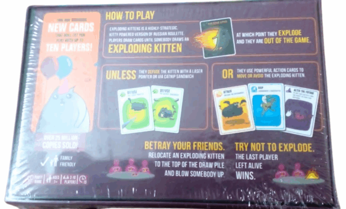MPS My Party Suppliers 1pack Exploding Kittens- Party Pack Card Game, Party Game, Card Games to Play with Family, Easy Card Games Kids, Exploding Kittens Game 2-10 Players, Families Fun Board Games - Image 2