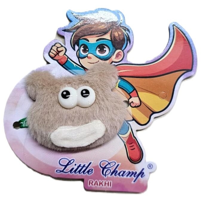 MPS MY PARTY SUPPLIERS® 1pc Brown Teddy bear Rakhi for Brother with random design food magnet gift & one Red-Yellow Thread Cute Soft Teddy Bear Rakhi for Toddlers Little Baby Brothers Raksha Bandhan - Image 5