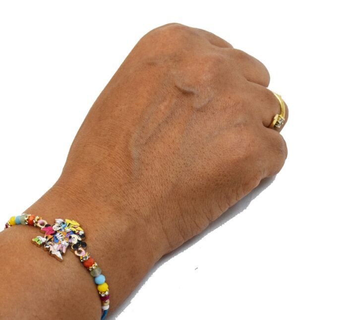 MPS MY PARTY SUPPLIERS Kids Rakhi Bracelet, Cartoon Character Design, Orange and Red Thread - Image 2