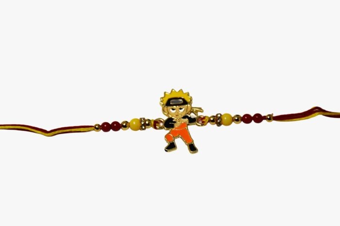 MPS MY PARTY SUPPLIERS Kids Rakhi Bracelet, Cartoon Character Design, Orange and Red Thread - Image 3