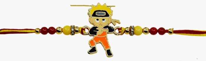 MPS MY PARTY SUPPLIERS Kids Rakhi Bracelet, Cartoon Character Design, Orange and Red Thread - Image 5
