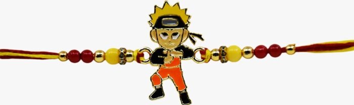 MPS MY PARTY SUPPLIERS Kids Rakhi Bracelet, Cartoon Character Design, Orange and Red Thread - Image 6