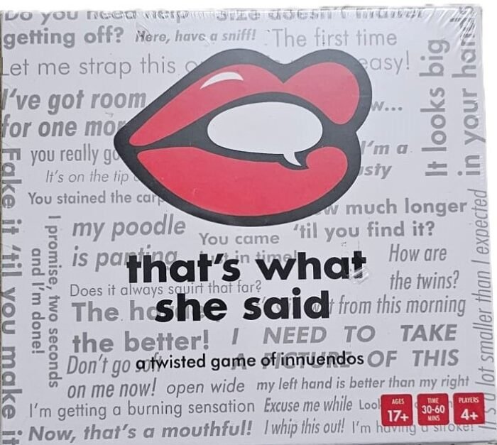 MPS MY PARTY SUPPLIERS® That's What she Said Card Game, Board Games, Card Games to Play with Friends 4 Players 30-60 Minutes Playtime 400 Cards, Play Games for Friends - Image 1