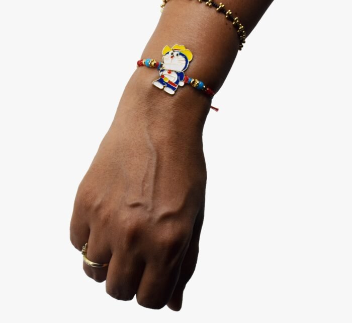 MPS MY PARTY SUPPLIERS® 1pc Cartoon Character Rakhi for Brother with random design food magnet gift & one Red-Yellow Thread Rakhi for Toddlers Little Baby Brothers Raksha Bandhan - Image 3