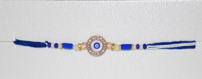 MPS MY PARTY SUPPLIERS® 1pc Evil eye Rakhi for brother/bhaiya/cousin with roli chawal tilak misri Rakshanbandhan evil eye rakhi set for kids toddlers Rakhi bracelet - Image 7