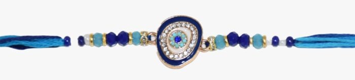 MPS MY PARTY SUPPLIERS® 1pc Evil eye Rakhi for brother/bhaiya/cousin with roli chawal tilak misri Rakshanbandhan evil eye rakhi set for kids toddlers Rakhi bracelet - Image 2