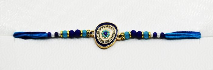 MPS MY PARTY SUPPLIERS® 1pc Evil eye Rakhi for brother/bhaiya/cousin with roli chawal tilak misri Rakshanbandhan evil eye rakhi set for kids toddlers Rakhi bracelet - Image 3