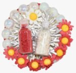 MPS MY PARTY SUPPLIERS® Lumba Rakhi with red thread for Bhaiya Bhabhi with Roli Chawal Traditional Raksha Bandhan Gift for Sister-in-Law with Beads Lumba Couple Rakhi Set Rakshabandhan - Image 4