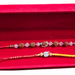 MPS MY PARTY SUPPLIERS® Rakhshabandhan Rudraksha Rakhi for Brother Bhaiya with Crystal & Beads Elegant Moli Thread With Stone Rakhi