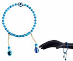 MPS MY PARTY SUPPLIERSĀ® Set of 2 Adjustable blue round evil eye hand bracelet for woman, Evil eye bangles for girls, Evil eye rakhi set, Rakshabandhan bracelet, Kada for Women Bracelet Accessories Jewellery - Image 2