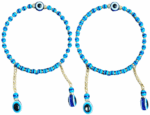 MPS MY PARTY SUPPLIERSĀ® Set of 2 Adjustable blue round evil eye hand bracelet for woman, Evil eye bangles for girls, Evil eye rakhi set, Rakshabandhan bracelet, Kada for Women Bracelet Accessories Jewellery - Image 3